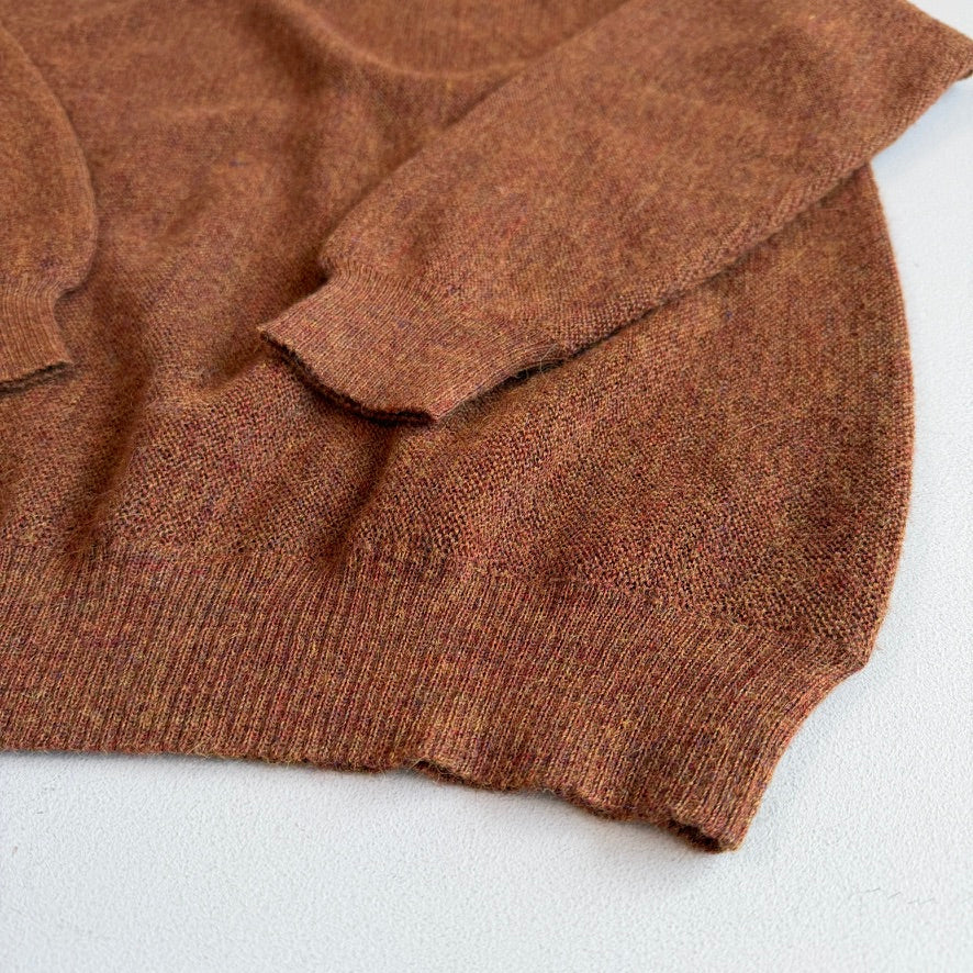 NWT Paul Stuart (L) 100% Alpaca Burnt Orange Rust V-Neck Sweater