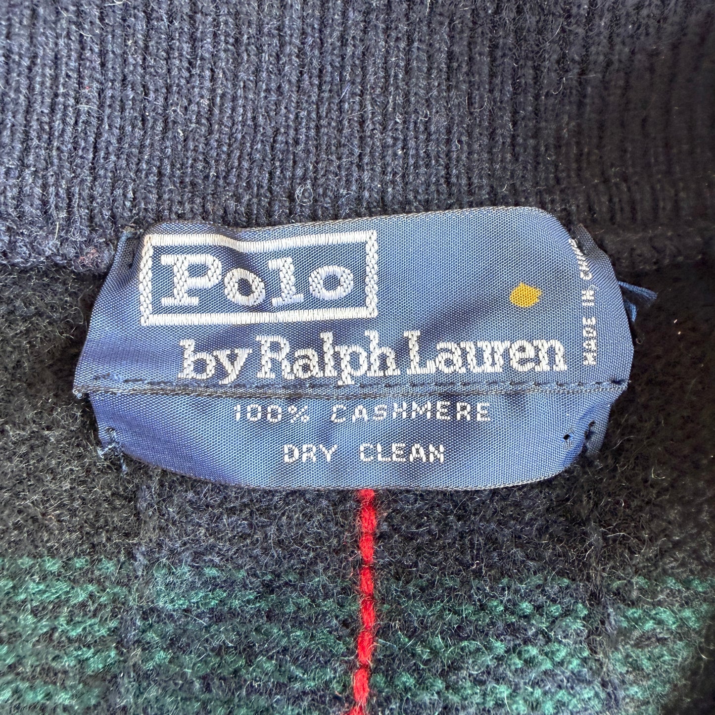 VNTG Polo Ralph Lauren (L) 100% Cashmere Tartan Plaid Collared Pullover Sweater