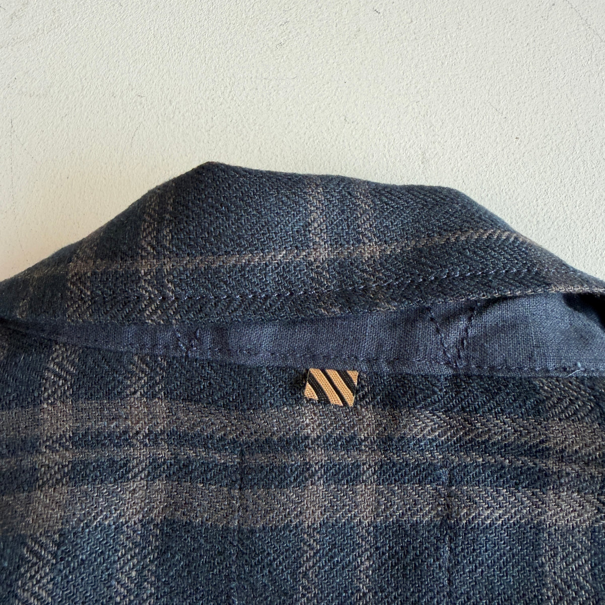 NWOT Billy Reid (L) 100% Linen Plaid Trucker Jacket