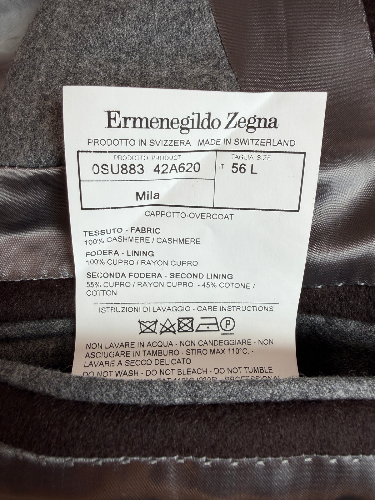 Ermenegildo Zegna (56L) 100% Cashmere Oxblood Half-Belt Double Breast Overcoat