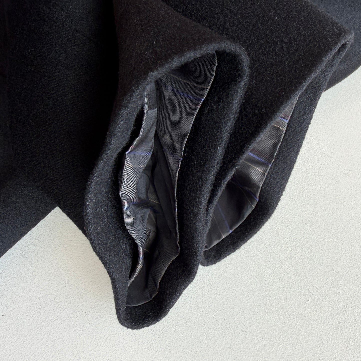 Ermenegildo Zegna (52IT / L) 100% Cashmere Flannel Black Car Coat