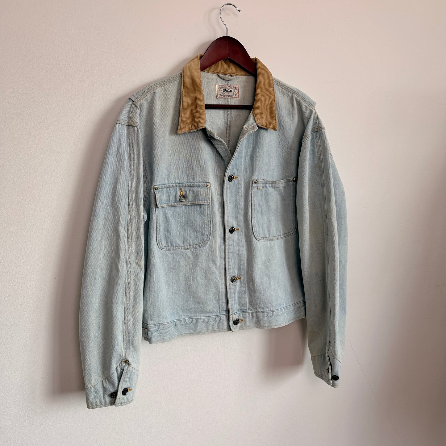 VNTG Polo Ralph Lauren (XL) "Sun-Bleached" Western Trucker Denim Jacket