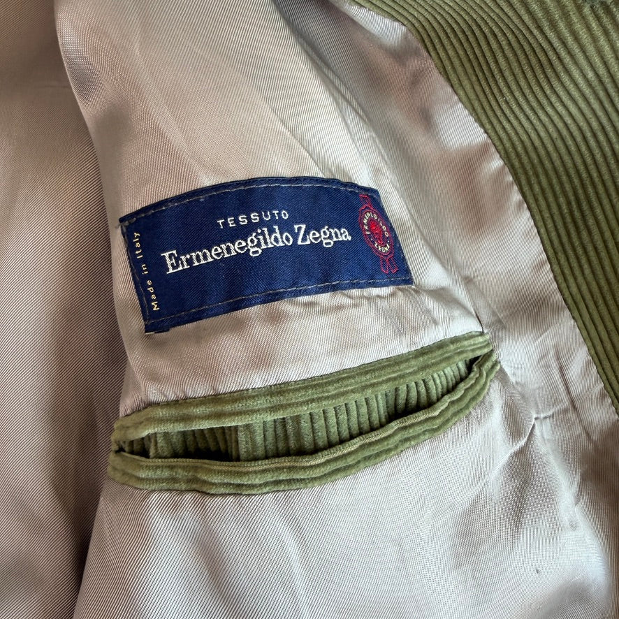 Ermenegildo Zegna (52) Green Cotton/CashmereCorduroy Sport Coat