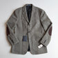 NWT Polo Ralph Lauren (L) Tweed Herringbone Wool Suede Patch Sport Coat