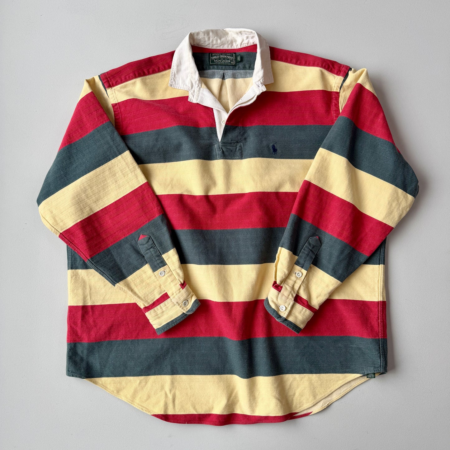 VNTG Ralph Lauren Polo Country (XL) Striped Colorblock Rugby Shirt