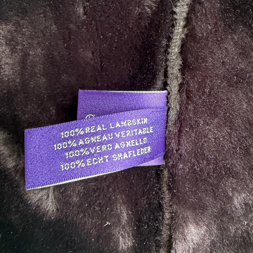 Ralph Lauren Purple Label (M) Lambskin Leather Suede Shearling Jacket