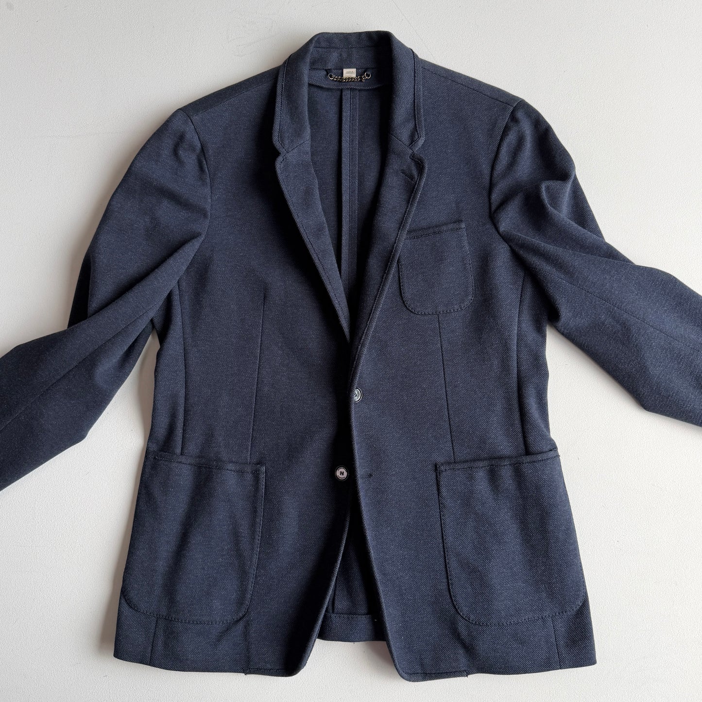 Burberry (52IT) Cotton Blend Lightly Structured Blue Sports Jacket
