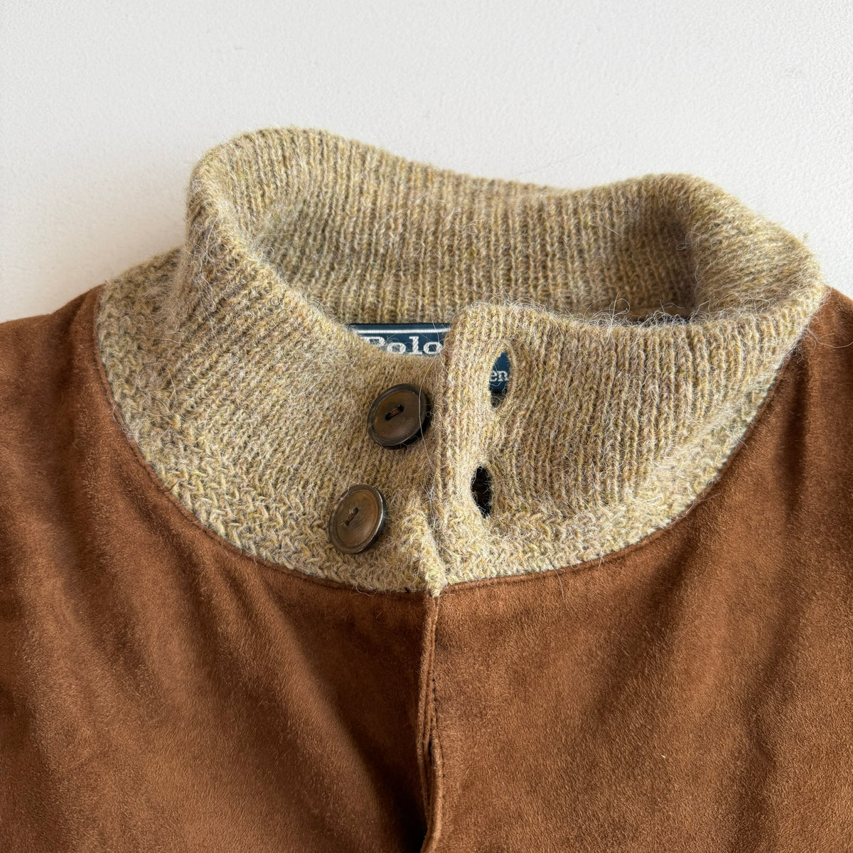 Polo Ralph Lauren (XL) Suede Alpaca/Wool Button Cardigan Sweater