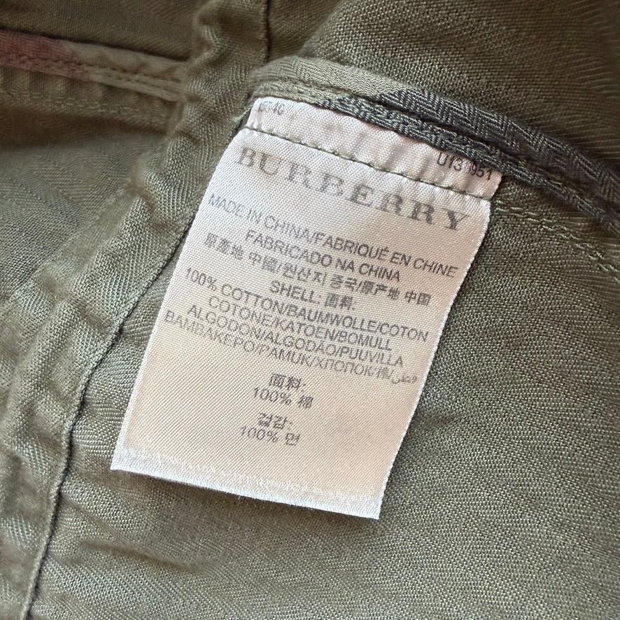 Burberry Brit (L) Military Green Cotton Herringbone Field Jacket