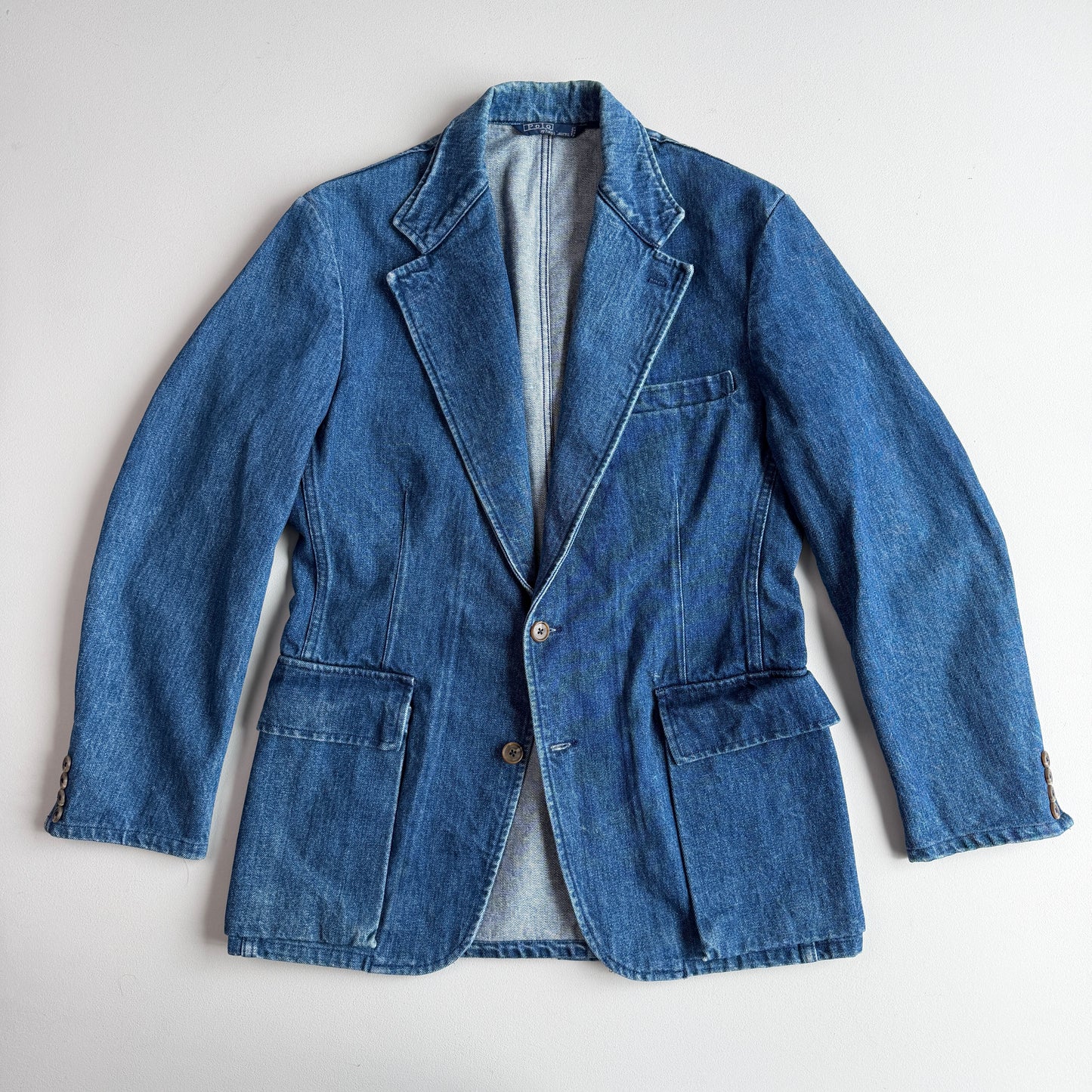 VNTG Polo Ralph Lauren (40) Indigo-Dyed Denim Western Sports Jacket