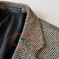 VNTG Polo Ralph Lauren (40R) 100% Silk Herringbone Beige/Black Sports Coat
