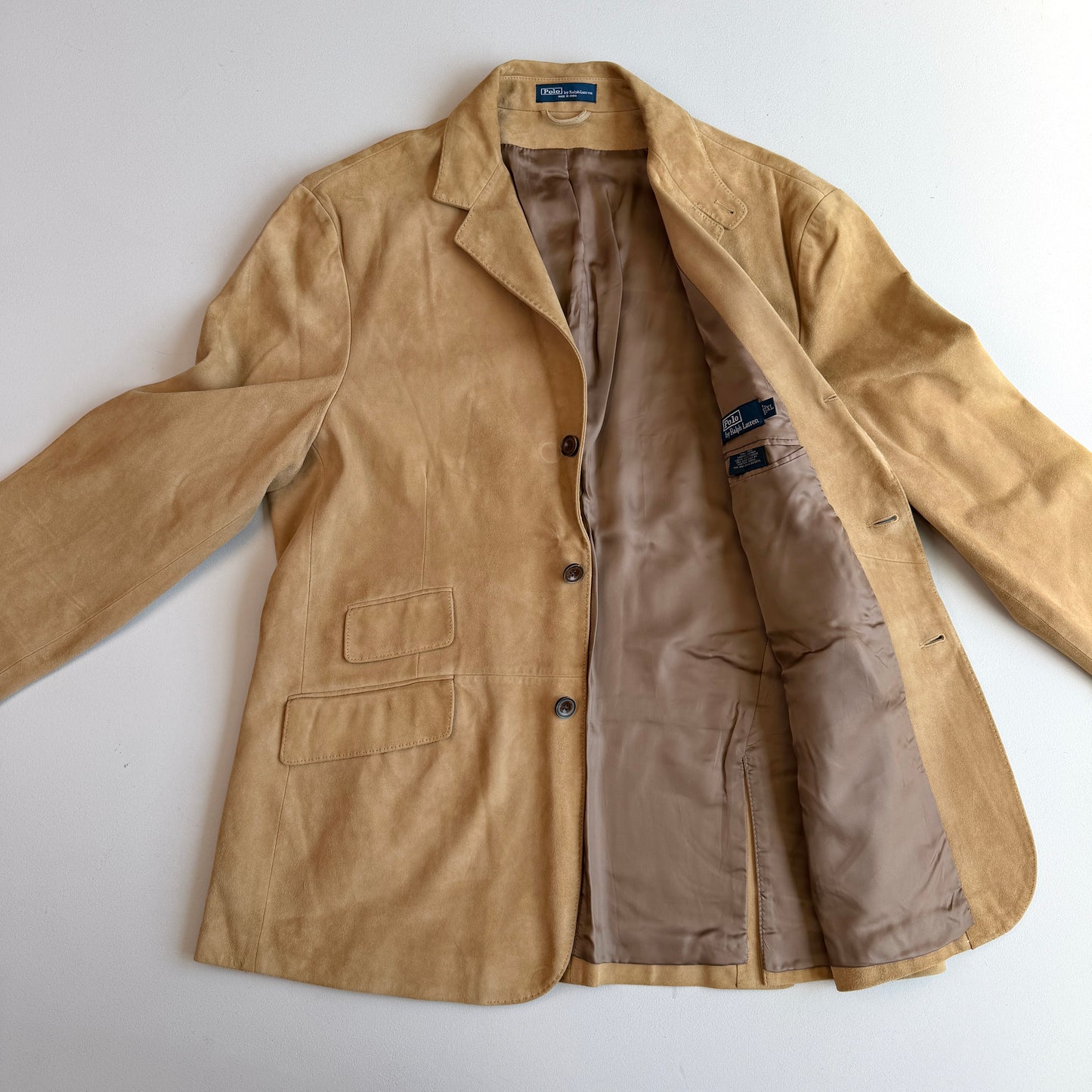 Polo Ralph Lauren (XL) Hacking Equestrian Suede Leather Tan Sports Jacket Coat