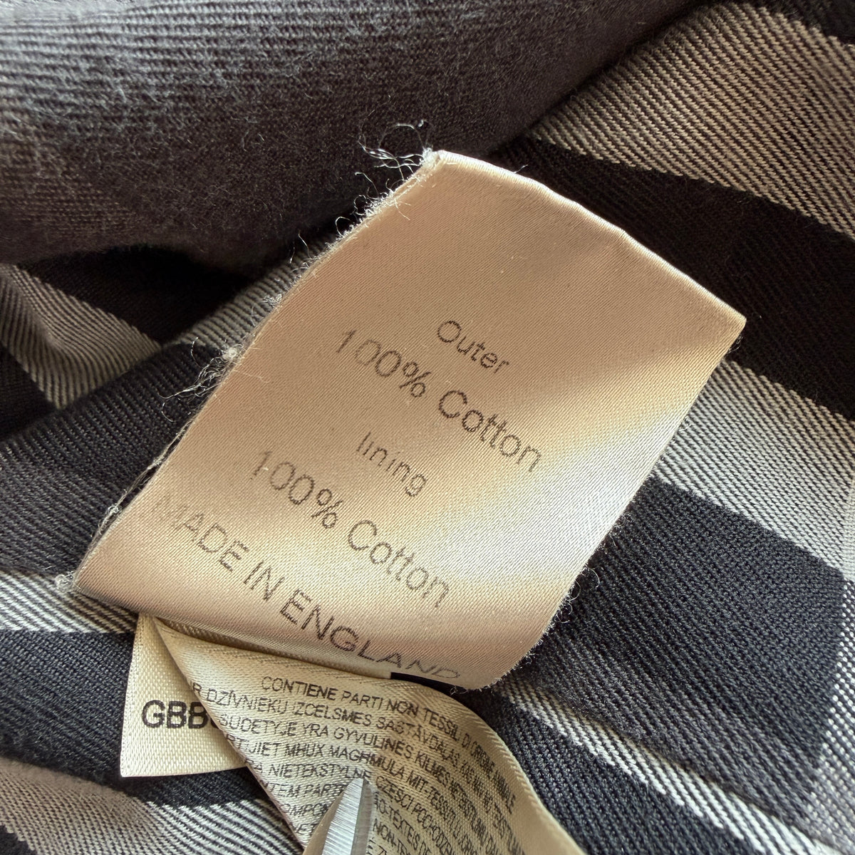 Burberry (38R / 48IT) 100% Cotton Gabardine Contrast Black Trench Coat