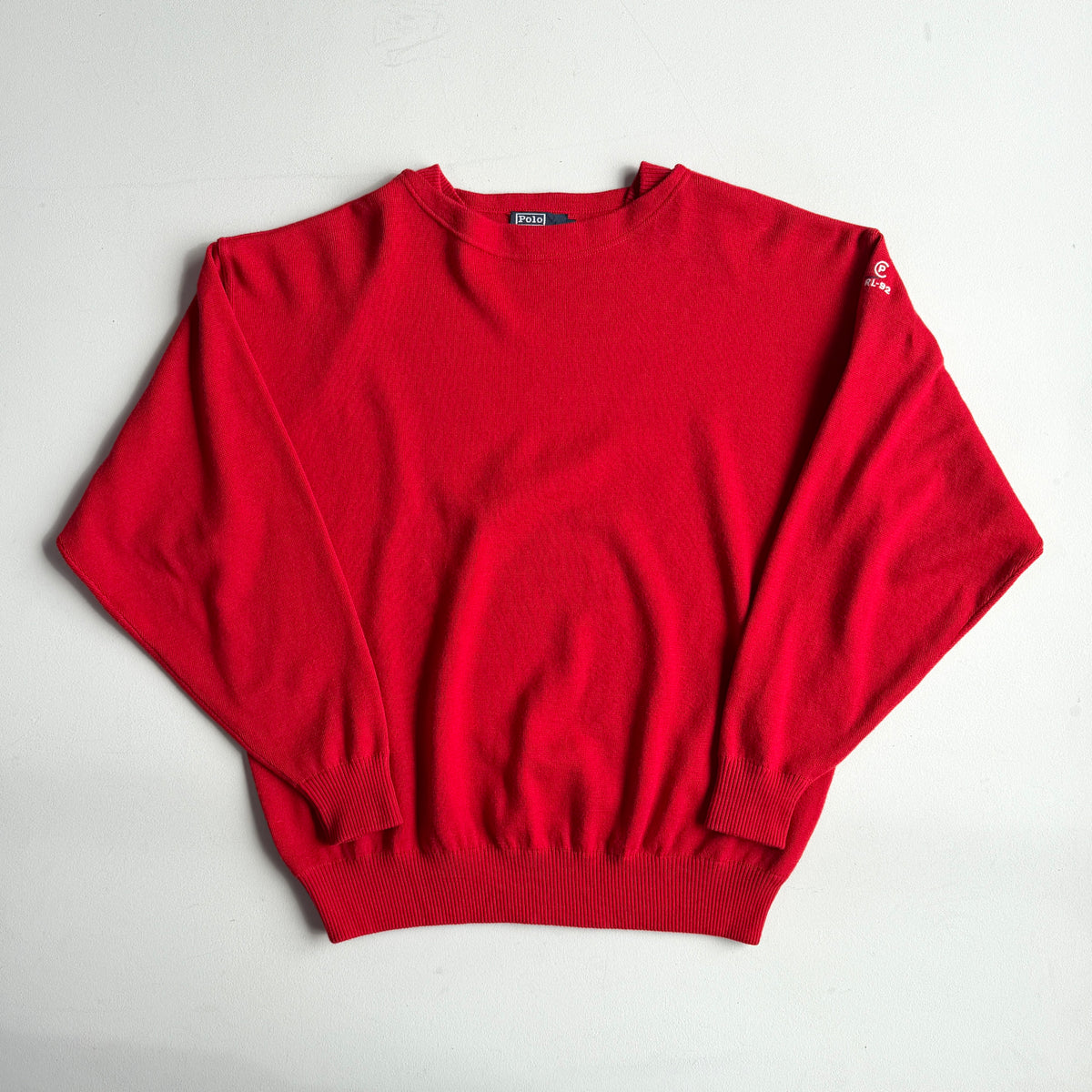 RARE VNTG Polo Ralph Lauren (XL) CP RL-92 Cotton/Wool/Cashmere Red Sweater