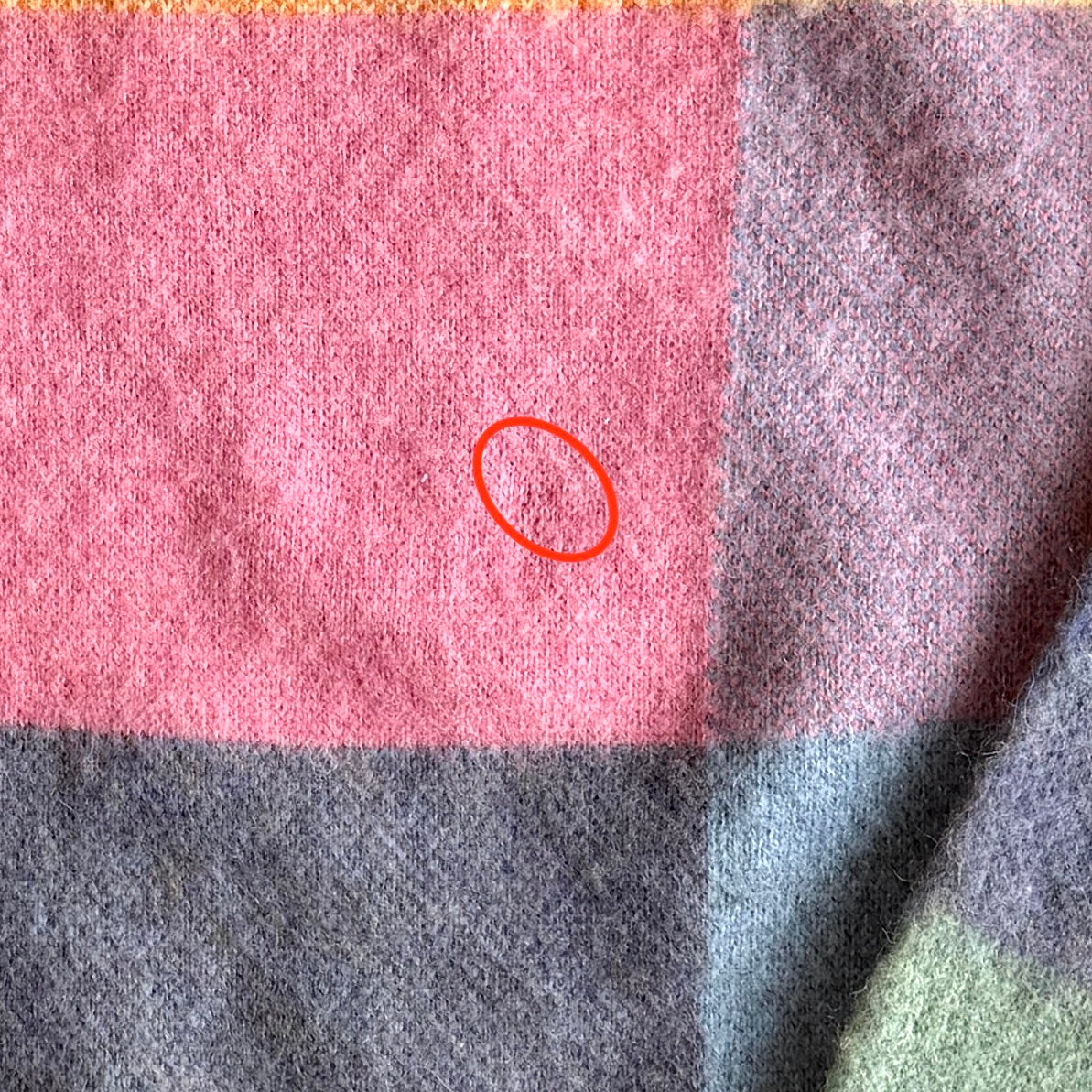 Polo Ralph Lauren (L) Brushed Wool Check Pastel "shaggy dog-like" Sweater