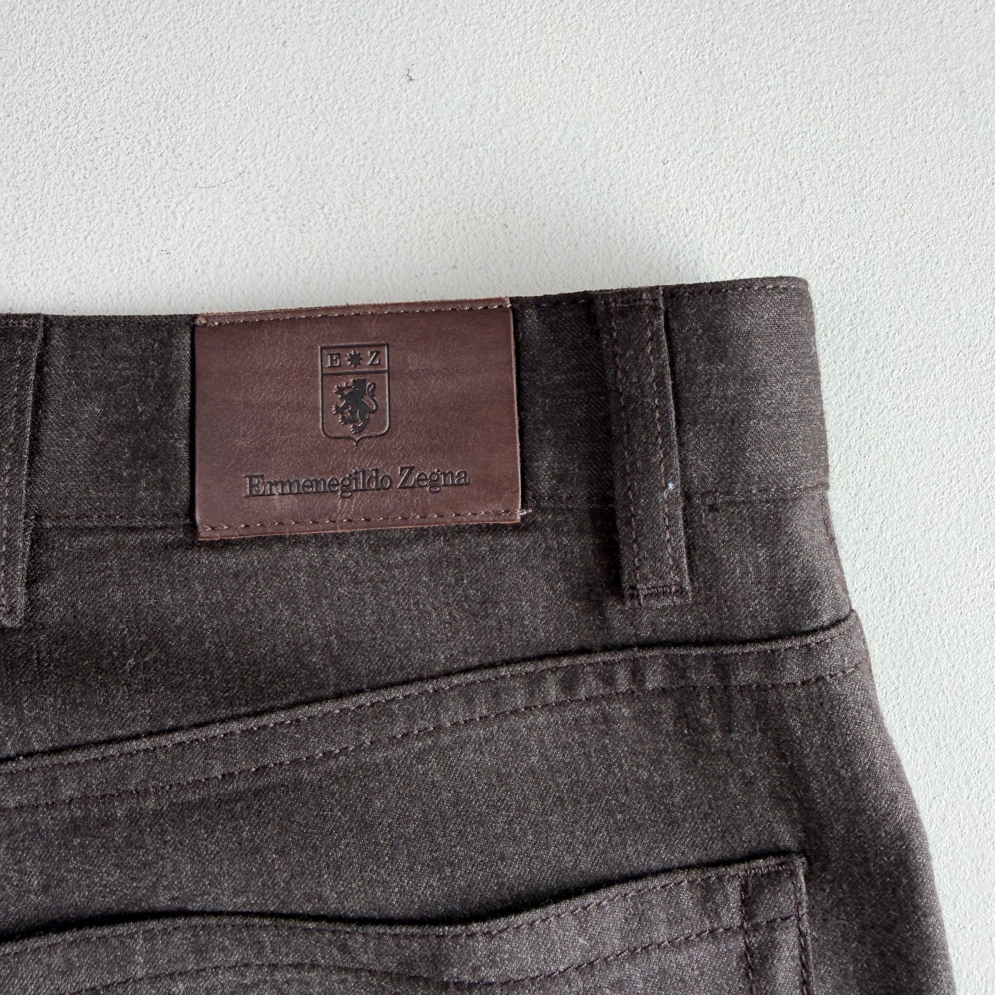 Ermenegildo Zegna (35/34x33 Slim) 100% Oxblood Brown Casual Wool Pants