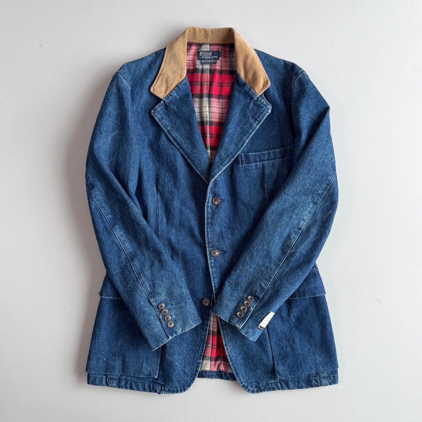 VNTG NWT Polo Ralph Lauren (42L) Indigo Denim Western Plaid Jacket Coat