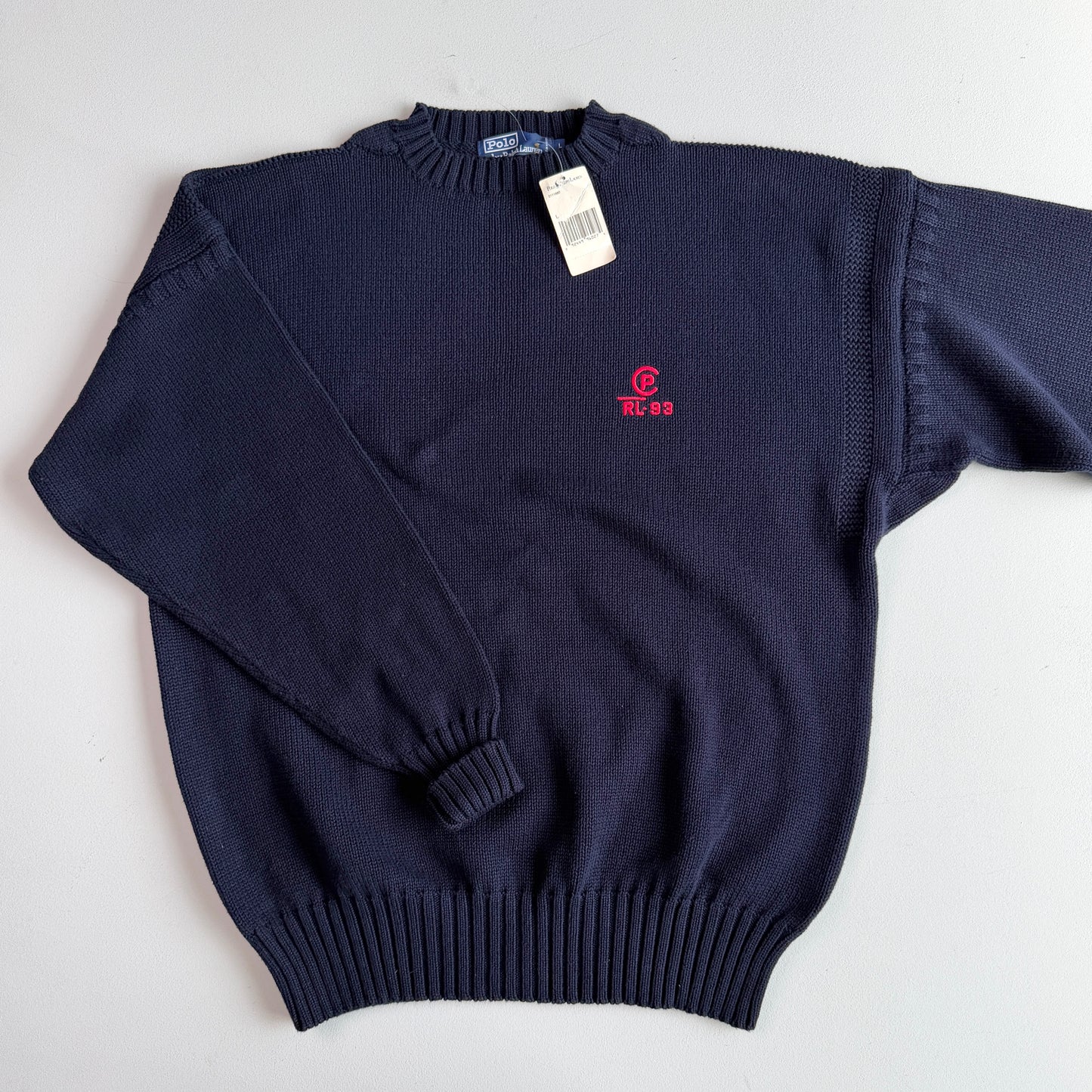 NWT VNTG Polo Ralph Lauren (L) CP RL-93 Cotton Knit Sweater