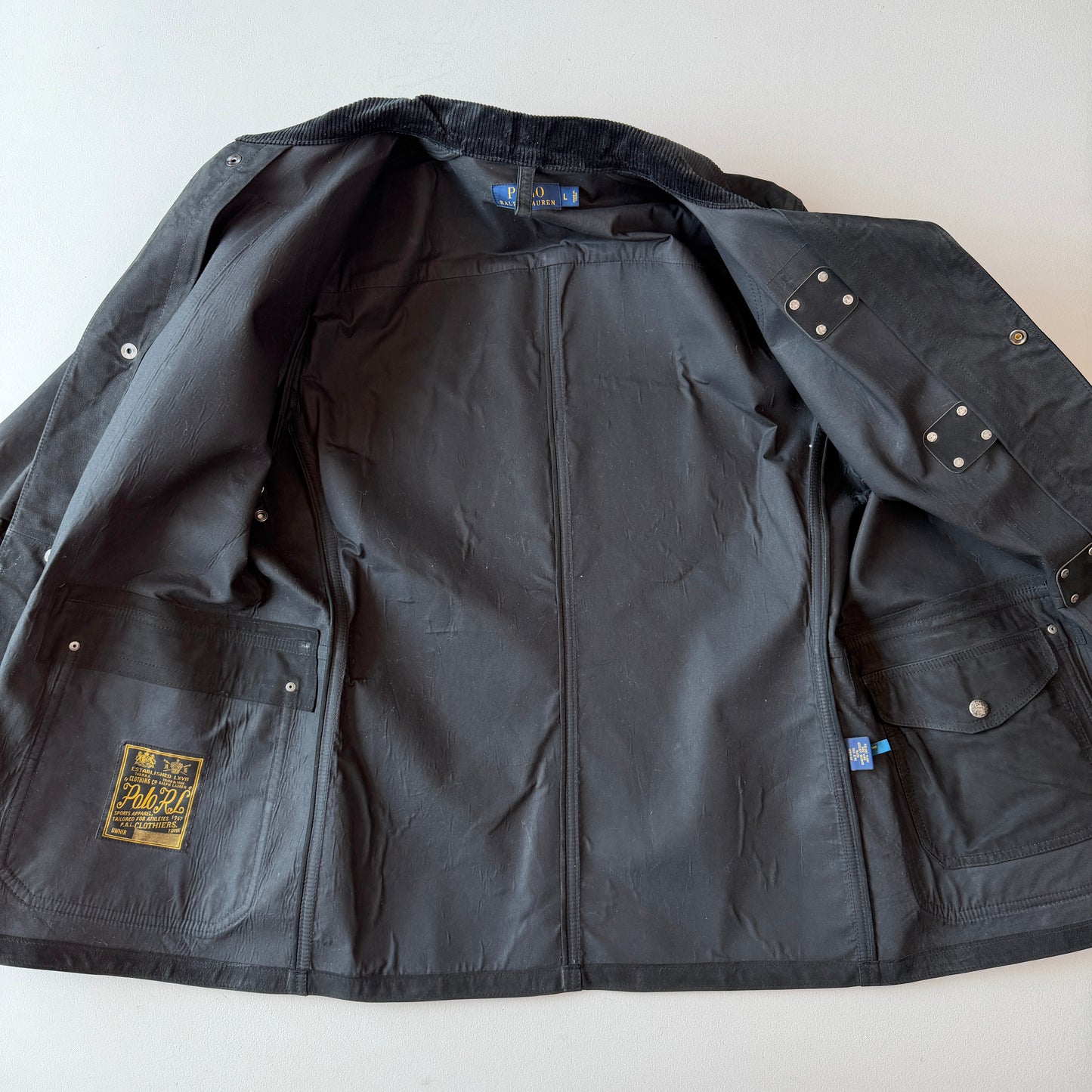 Polo Ralph Lauren (L) Leather Fireman Lobester Claw Coat