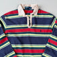 VNTG Polo Ralph Lauren (M) Y2K Striped Cotton Rugby Shirt