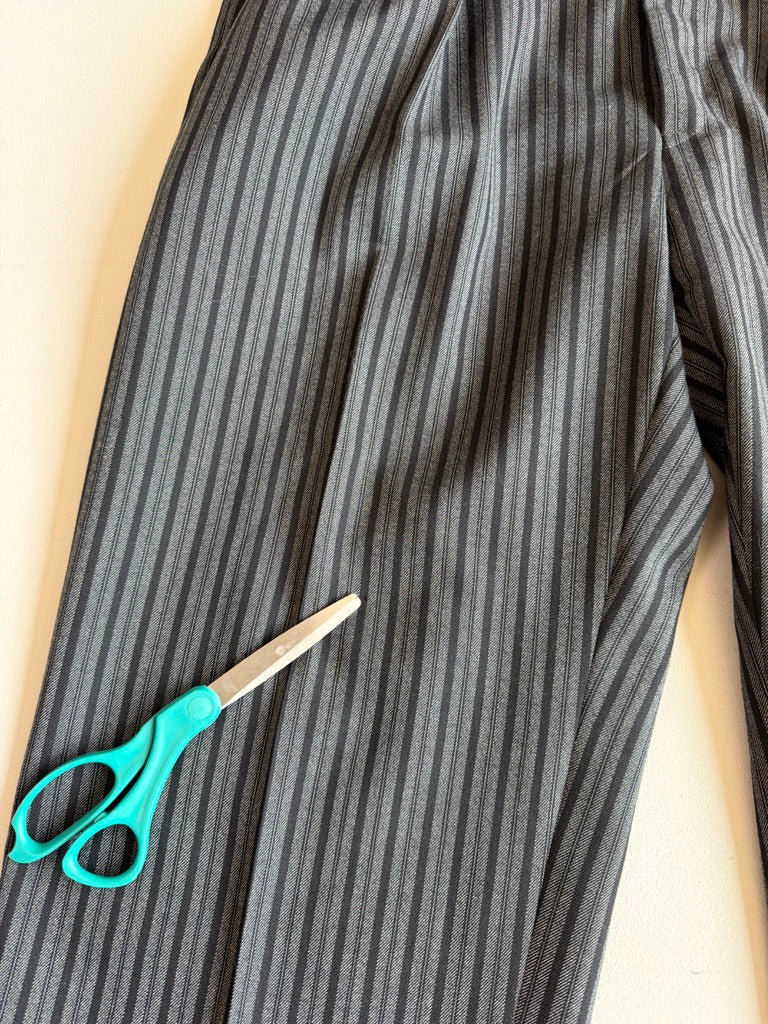 VNTG Polo Ralph Lauren (36x32) Wool French Workwear Stripe Back Cinch Trouser Pants