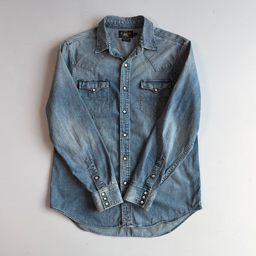 Ralph Lauren RRL (L) Pearl Snap Denim Western Shirt
