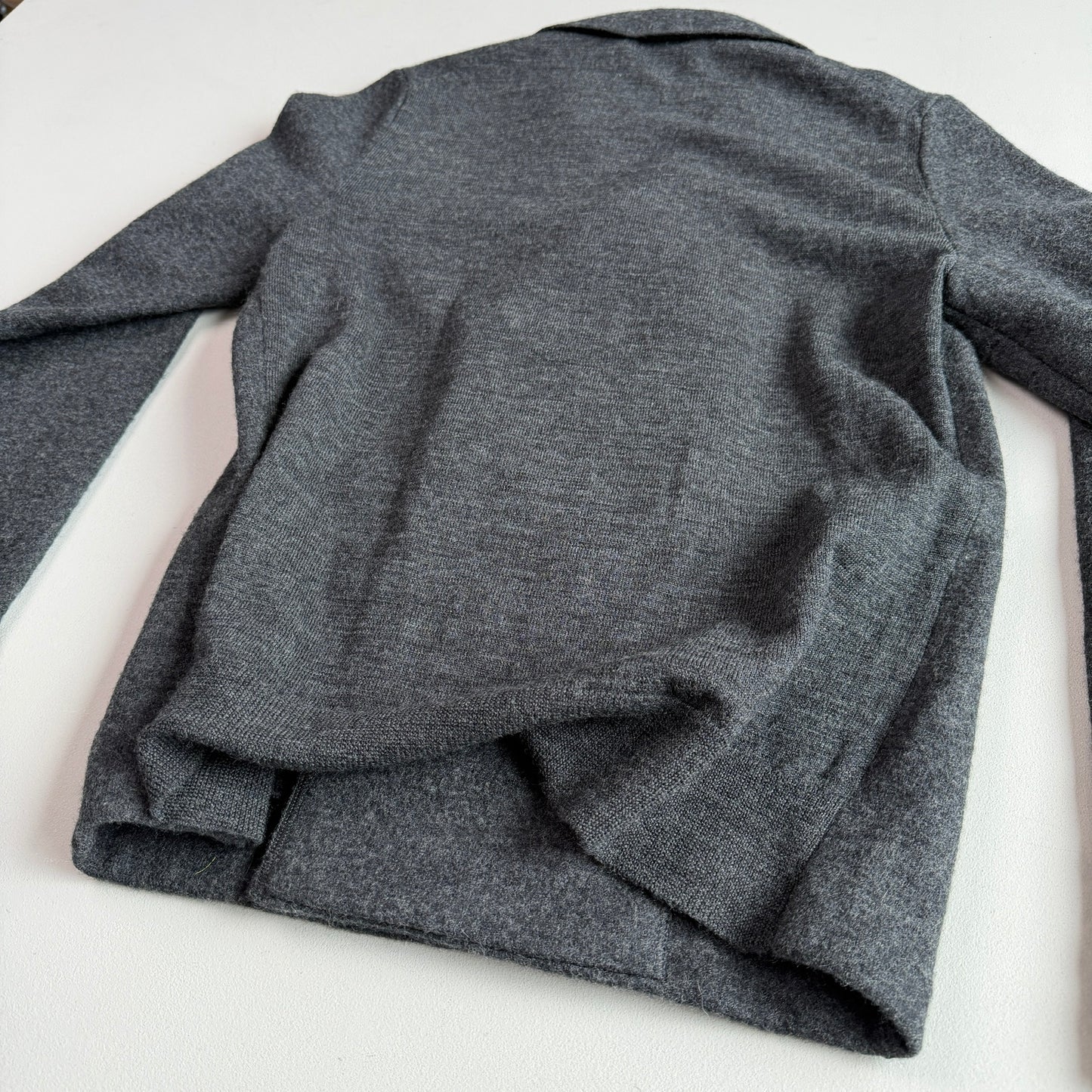Z Zegna (M) 100% Wool Double Breast Gray Sweater Jacket