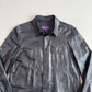 Ralph Lauren Purple Label (L) Skived Lamb Leather Midnight Blue Overshirt