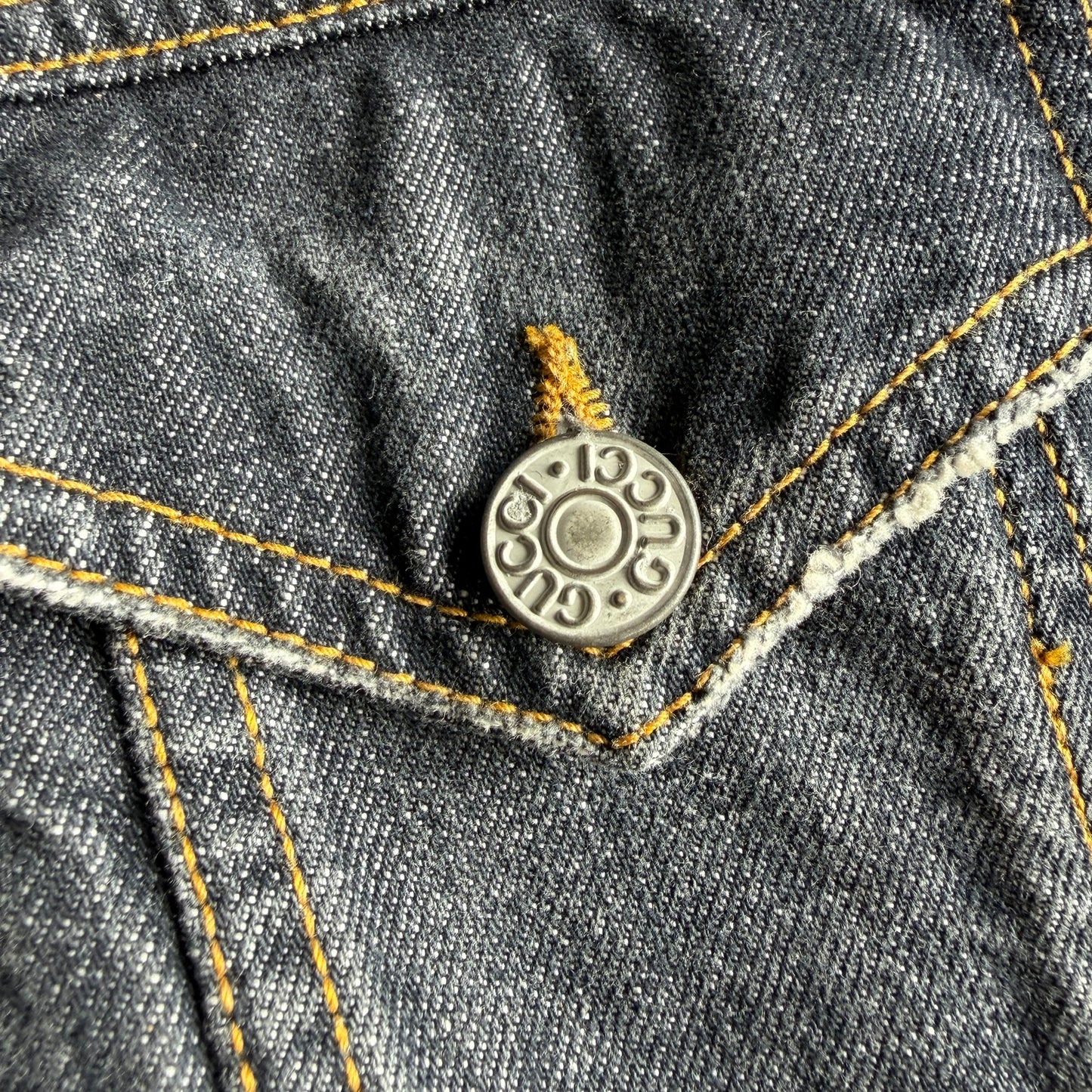 Gucci (52IT / L) Gray Faded Denim Type III Trucker Jacket