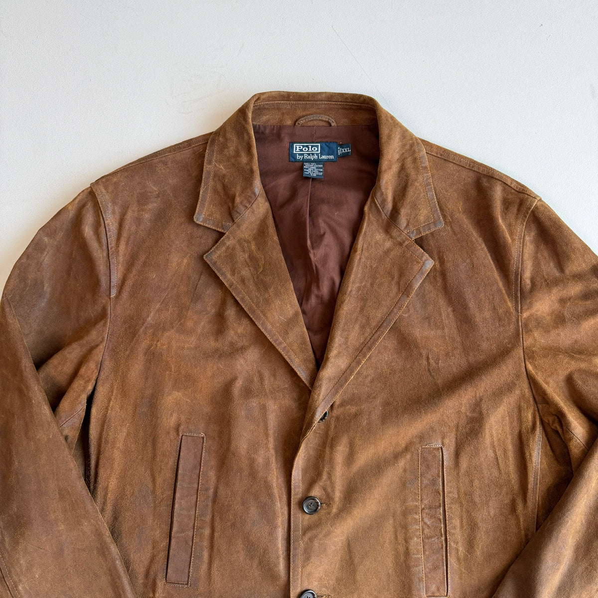 Polo Ralph Lauren (2XL) Leather Suede Half-Norfolk Tawny Field Jacket Coat