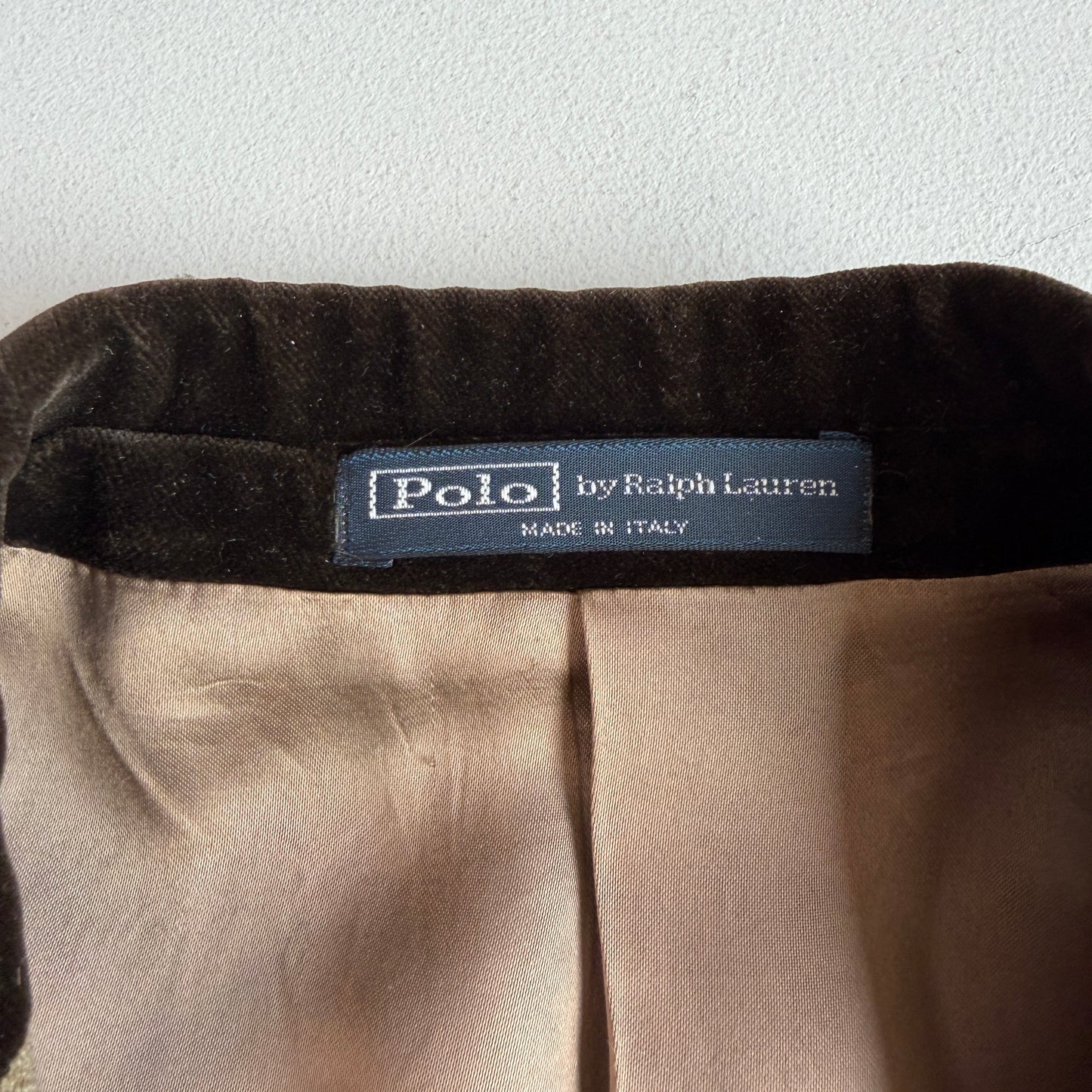 Polo Ralph Lauren (44R) Velvet Collar Wool Woven Covert Fawn Topcoat