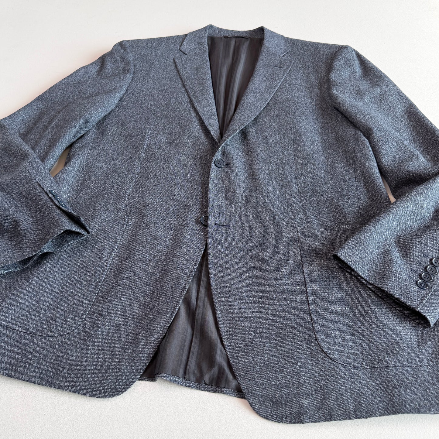 Canali (IT 56L / US 46L) Wool Blue Speckled Flecked Melange Sport Coat