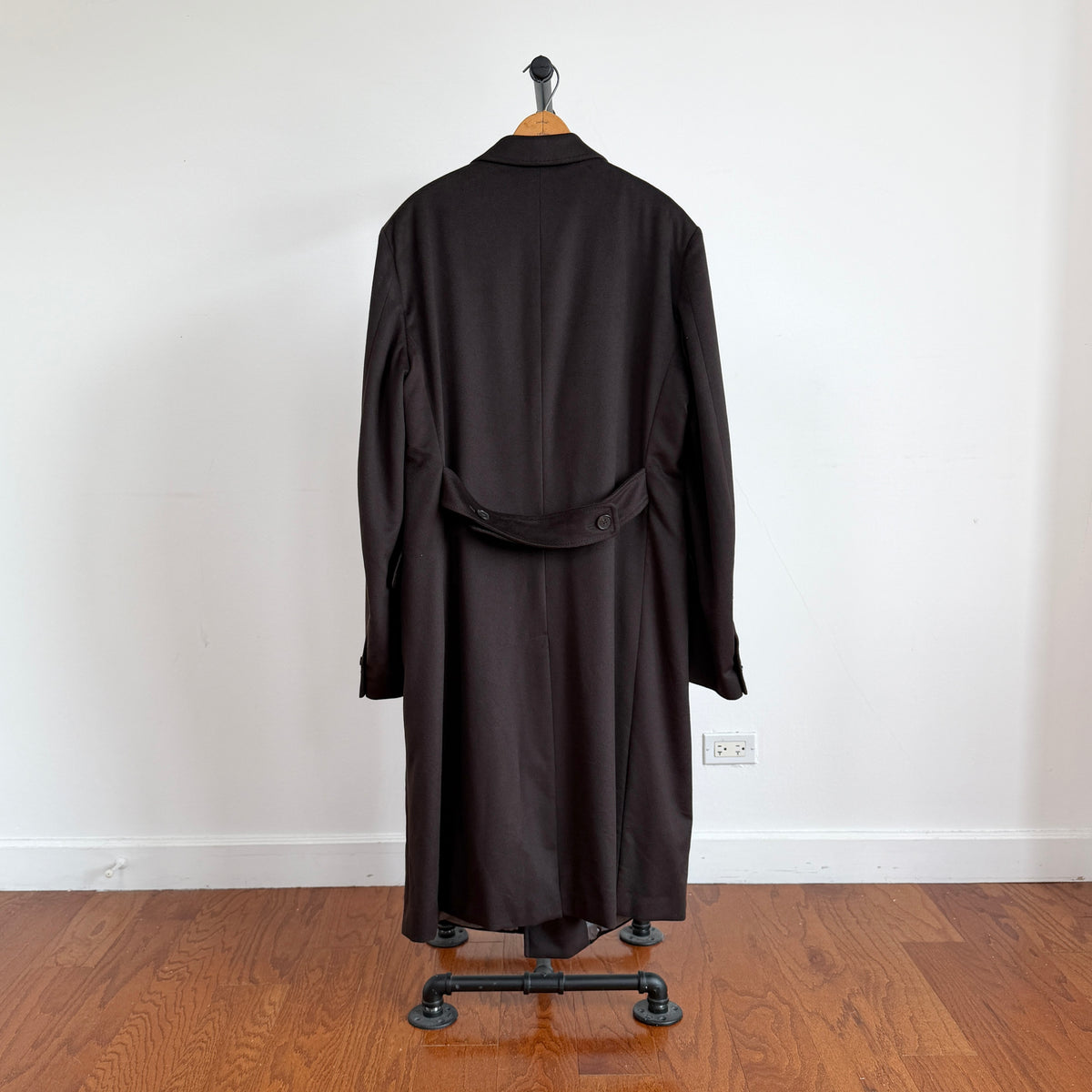 Ermenegildo Zegna (56L) 100% Cashmere Oxblood Half-Belt Double Breast Overcoat