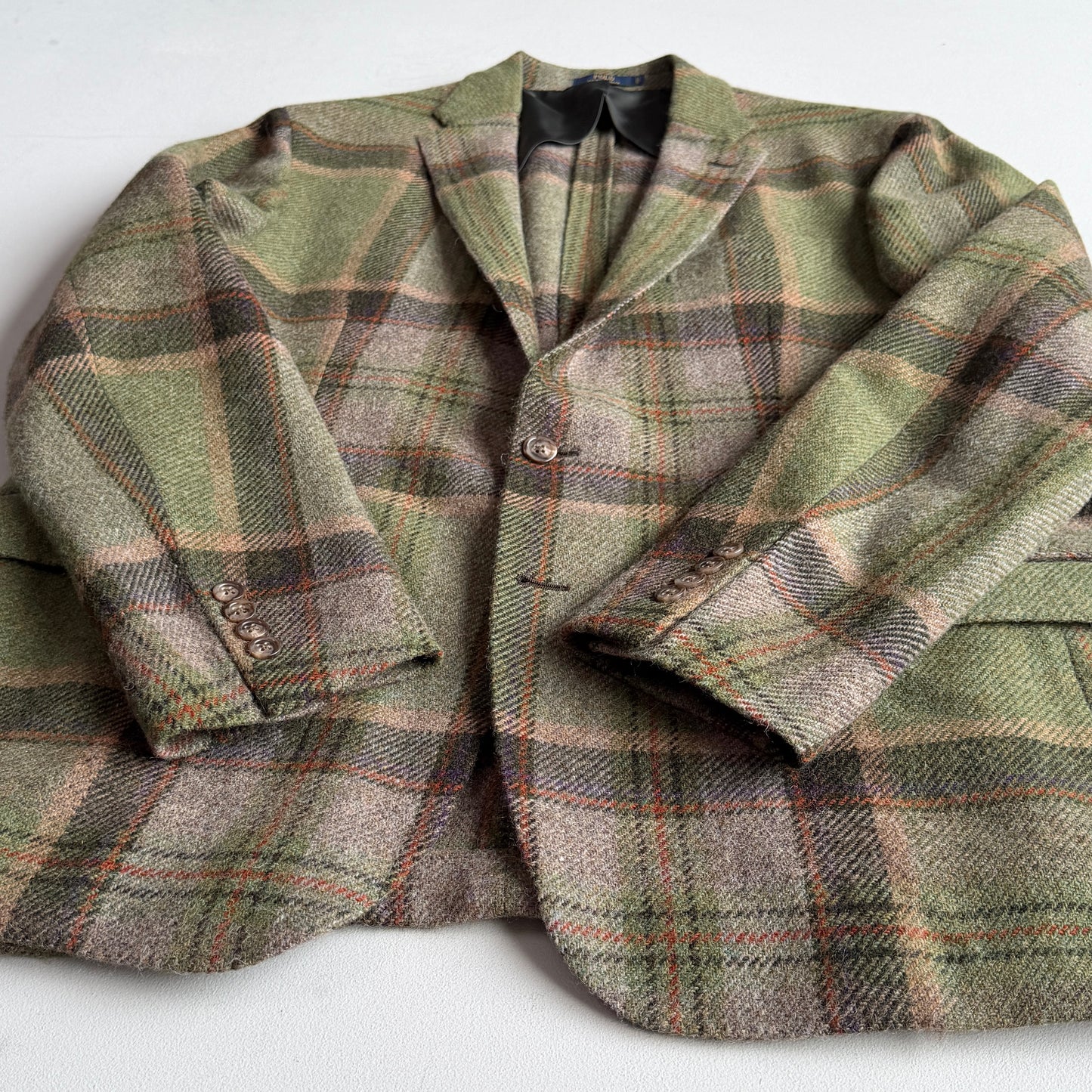 Polo Ralph Lauren (46R) Wool/Alpaca Tweed Plaid Unstructured Green Sport Coat