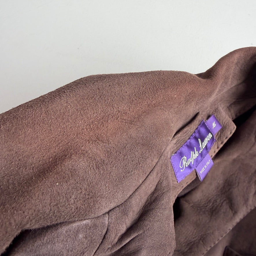 Ralph Lauren Purple Label (M) Lambskin Leather Suede Shearling Jacket