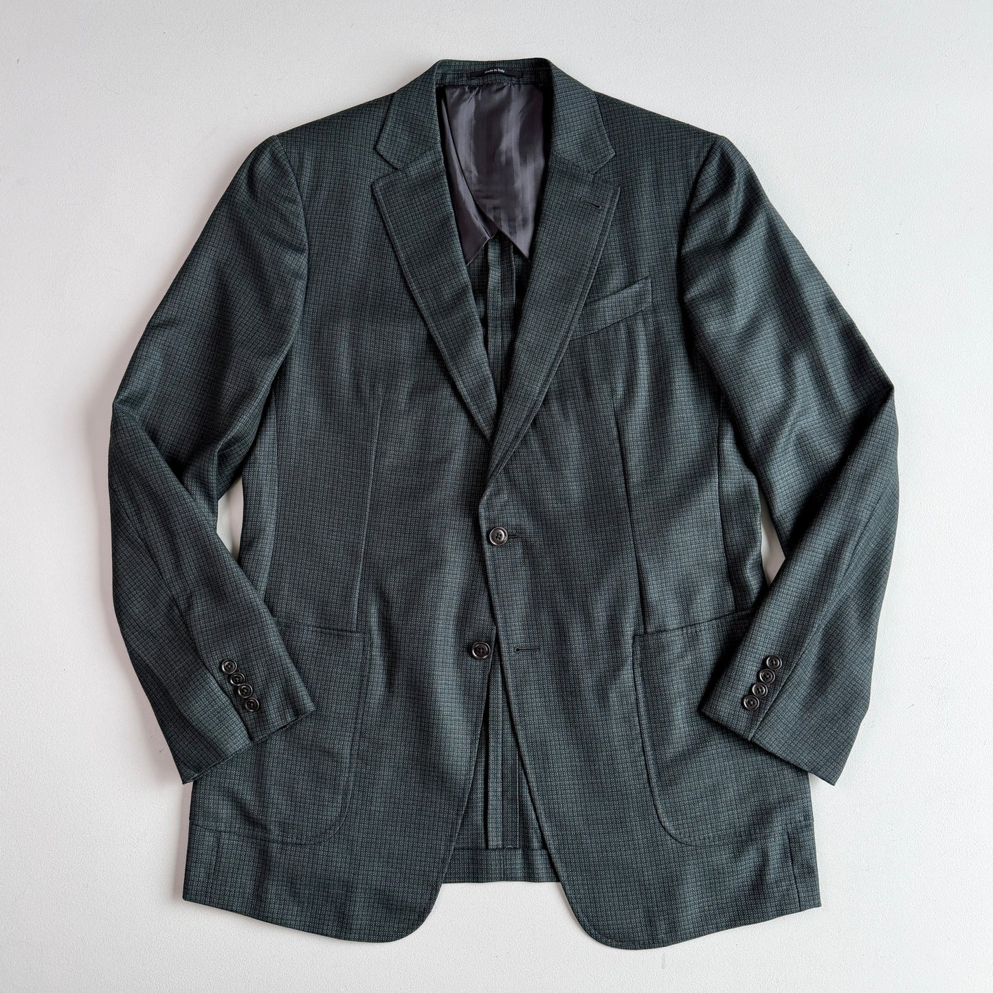 NWOT Ermenegildo (54L IT) Summer Weight Green Wool Hopsack Manhattan Sport Coat