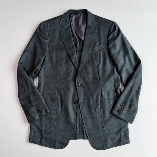 NWOT Ermenegildo (54L IT) Summer Weight Green Wool Hopsack Manhattan Sport Coat