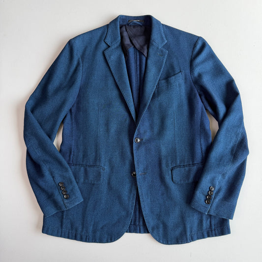 Ermenegildo Zegna (54R) Indigo Knit Cotton Unstructured Sports Jacket