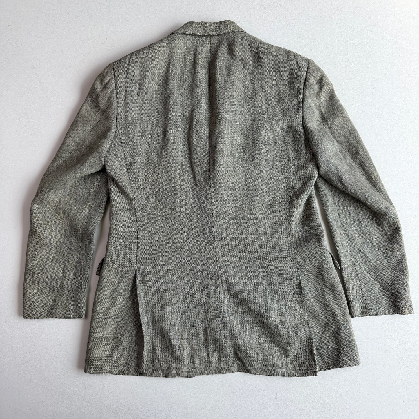 VNTG Ralph Lauren Pre-Purple Label (44L) 100% Linen Spalla Camicia Sport Coat