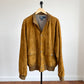 Polo Ralph Lauren (XL) Mustard Brown Suede Leather Button Bomber Jacket