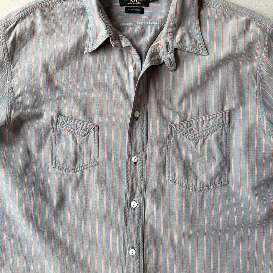 RRL Ralph Lauren (XL) Selvedge Chambray Cotton Striped Heritage Shirt