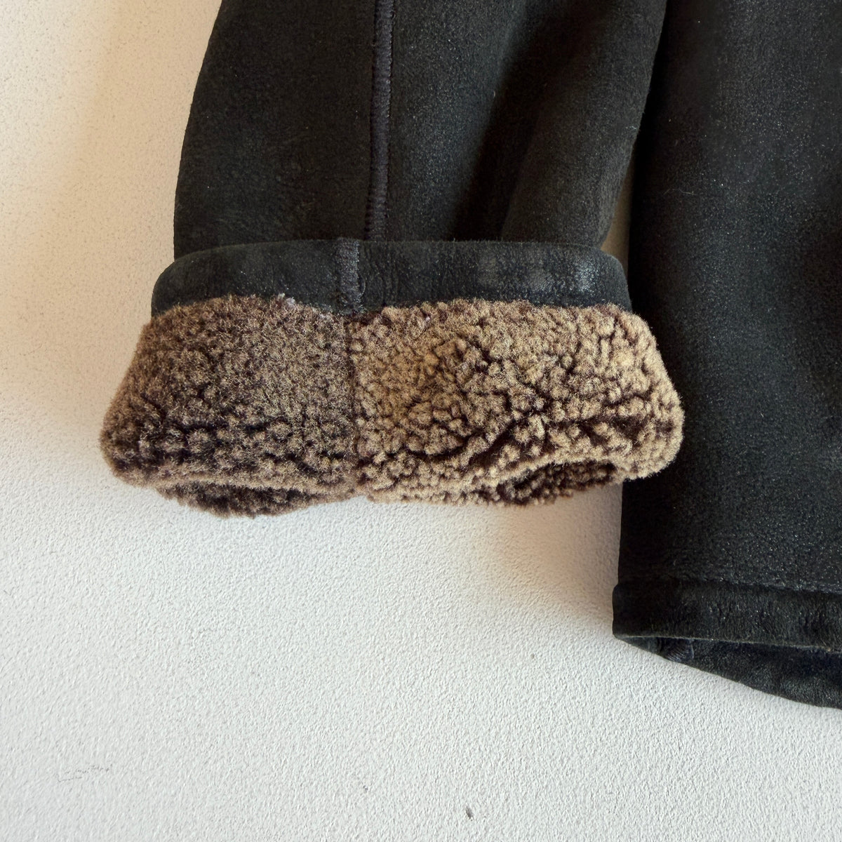 Burberry London (52) Lamb Shearling Suede Leather Black/Bronze Jacket
