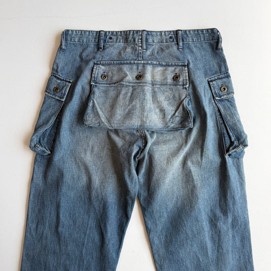 RRL Ralph Lauren (35x32) M-44 Denim Monkey Pants Jeans Marine Corp
