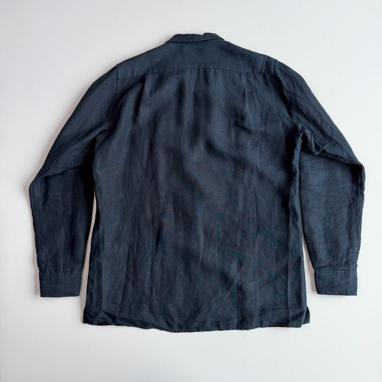 Drake's London (L) Washed Linen Indigo-Dyed Overshirt Jacket