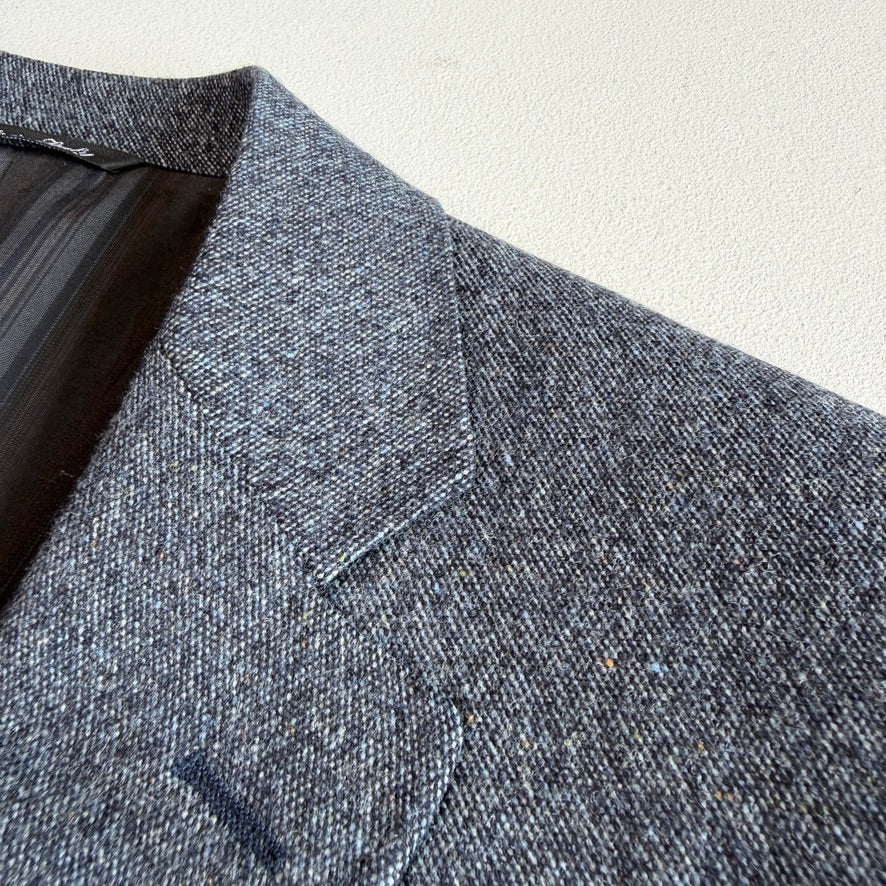 Canali (IT 56L / US 46L) Wool Blue Speckled Flecked Melange Sport Coat