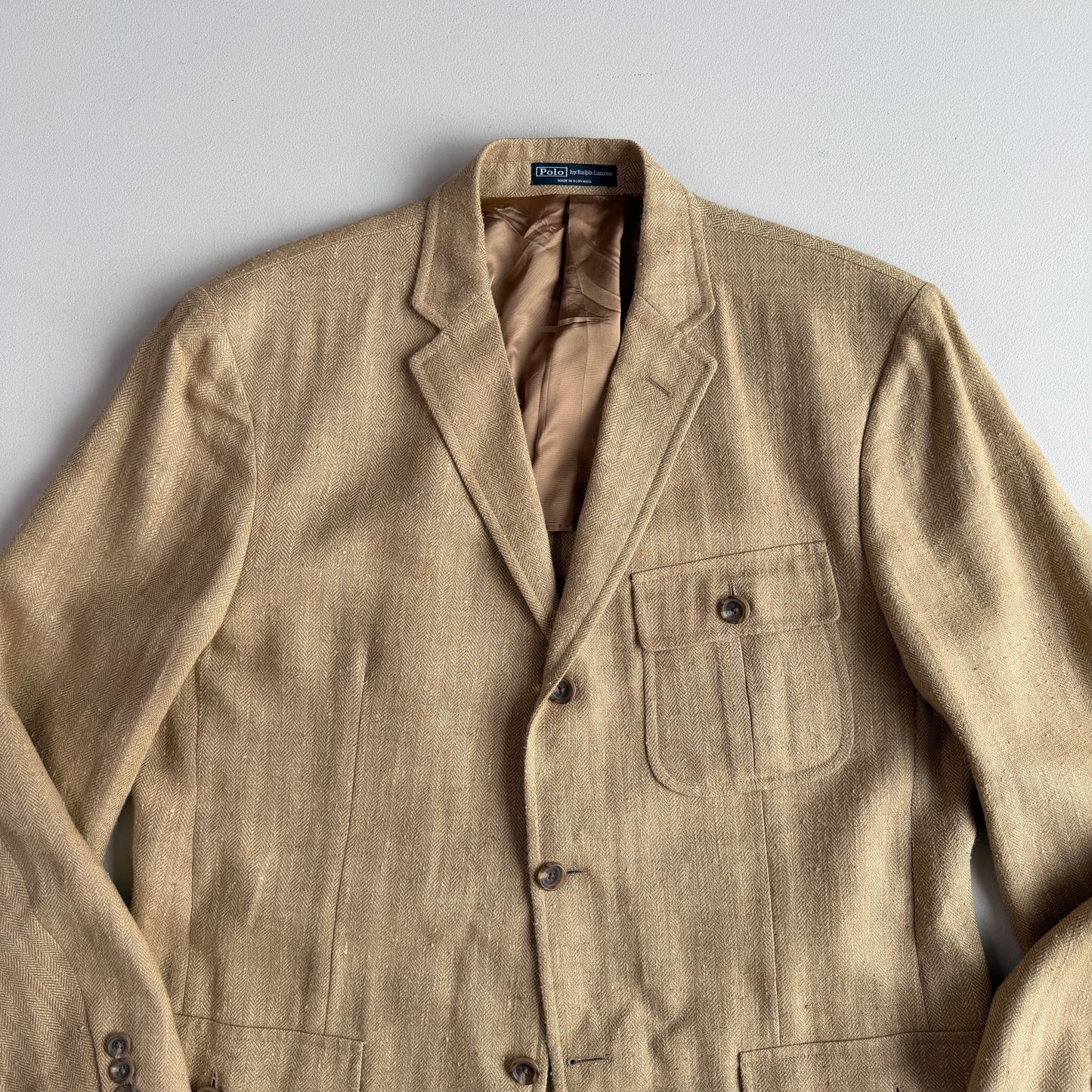 Polo Ralph Lauren (42R) Half-Norfolk Linen/Silk Slub Herringbone Sport Coat