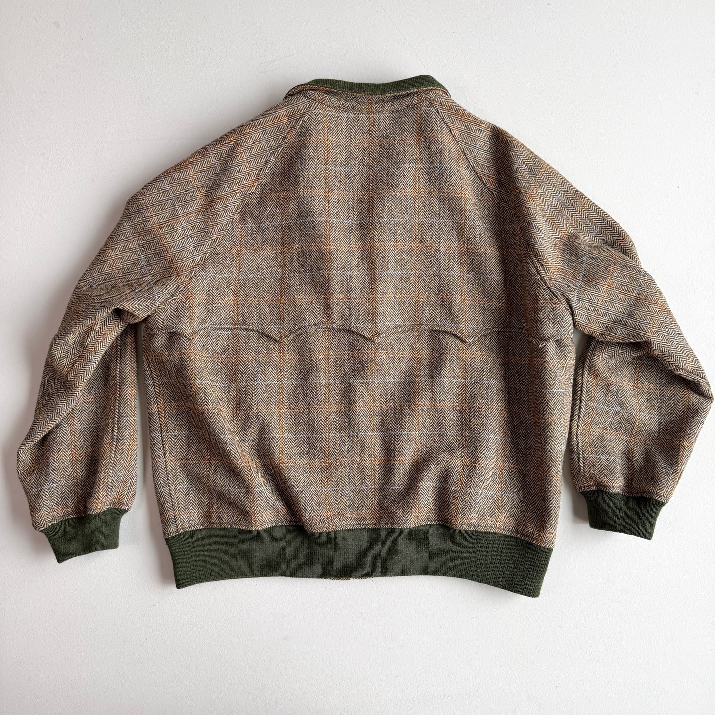 Golden Bear (2XL) Harris Tweed Wool Raglan Western Yoke Jacket