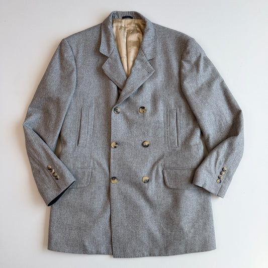Brunello Cucinelli (50) Sport-Coat Style Brushed Wool Cashmere Zip Peacoat