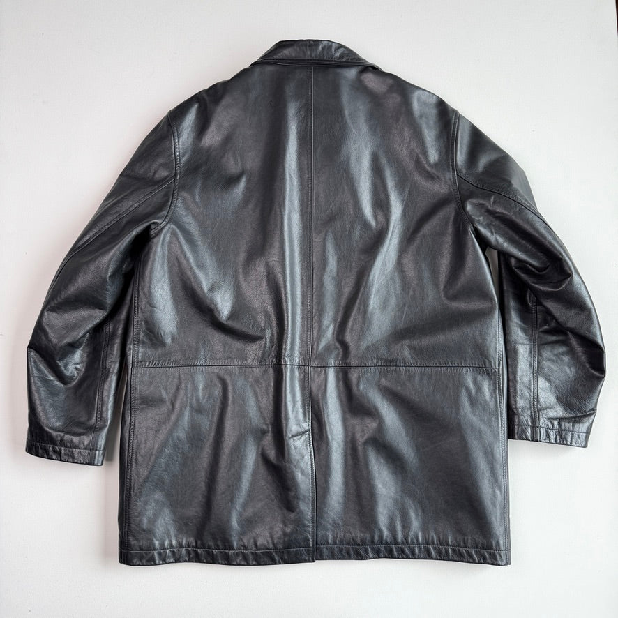 Polo Ralph Lauren (XL) Black Leather Field Coat