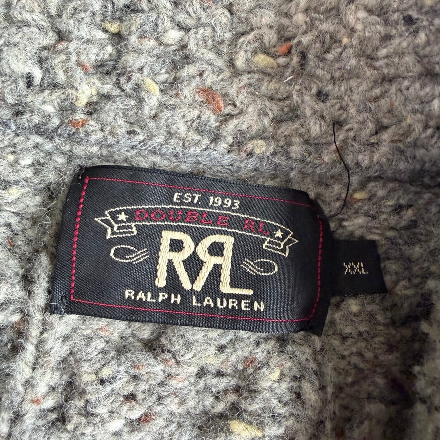 RRL Ralph Lauren (2XL) Wool Rust Specked/Heathered Cardigan Sweater